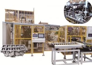 发动机缸体午夜成人福利APP钢球/碗形塞涂胶、压装检漏生产线